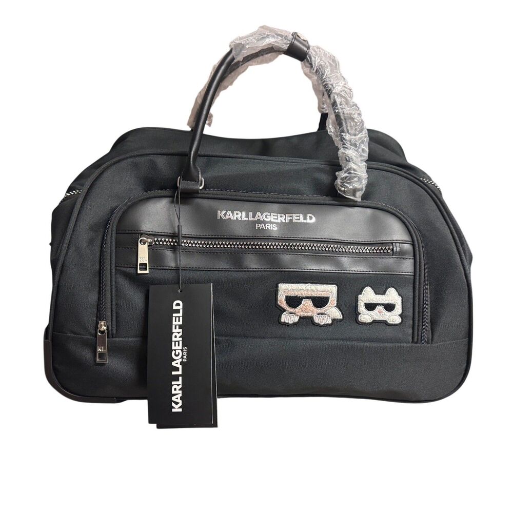 Karl Lagerfeld Paris Ikonik Rolling Weekender Duffel Carry On for kimiehanna2013